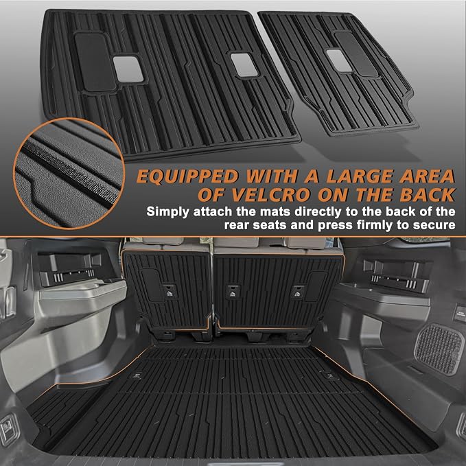 TripleAliners Floor Mats & Trunk Mat & Rear Seatback Cover All Weather TPE - Image 8