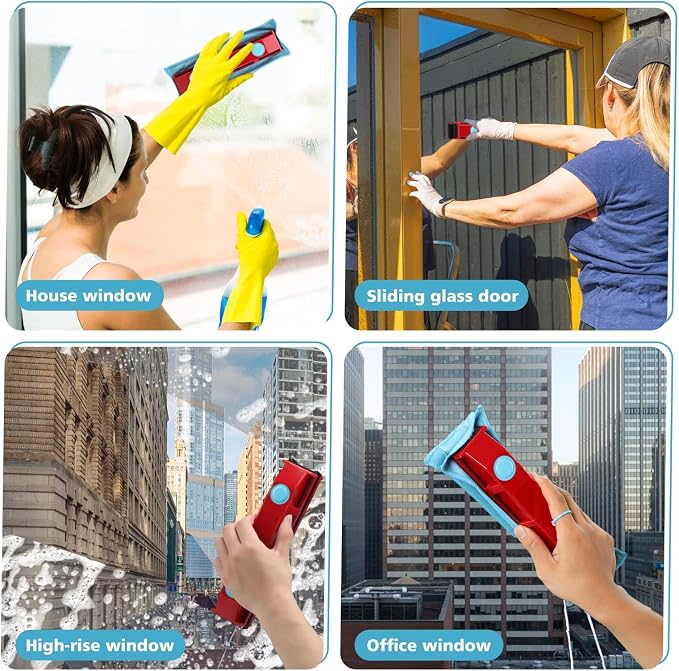 Magnetic Window Cleaner, 0.8"-1.1" Double Sided Window Glass Wiper Cleaning Tool - Image 7