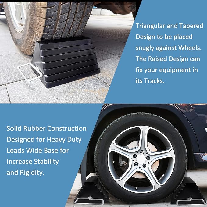 2 Packs Rubber Heavy Duty Wheel Chocks - Image 6