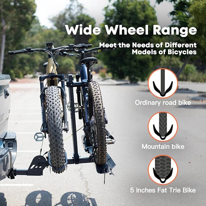 EBike Rack with Ramp, 200 lbs Capacity Heavy Bike Rack Electric Bike Carrier - Image 5
