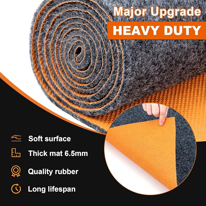17 * 7.4 Ft Heavy Duty Oil Spill Mat, 6.5mm Thickened Extra Large Garage Floor - Image 3