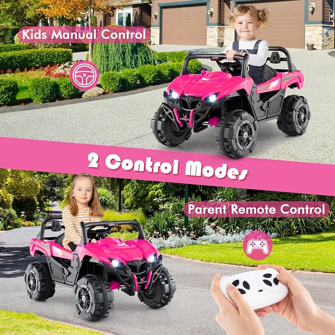 OLAKIDS 12V Ride on Car UTV, Battery Powered Off-Road Kids Electric Vehicles - Image 2