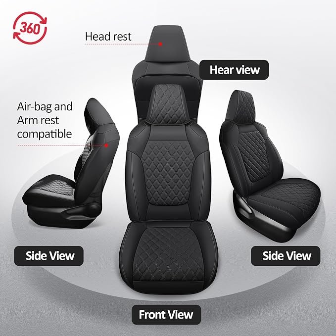 MIROZO Rav4 Seat Covers Full Set, Waterproof Car Seat Covers Faux Leather Seat - Image 6