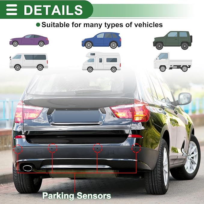 Motoforti Auto Vehicle Reverse Backup Radar System Reverse Parking Sensors - Image 6