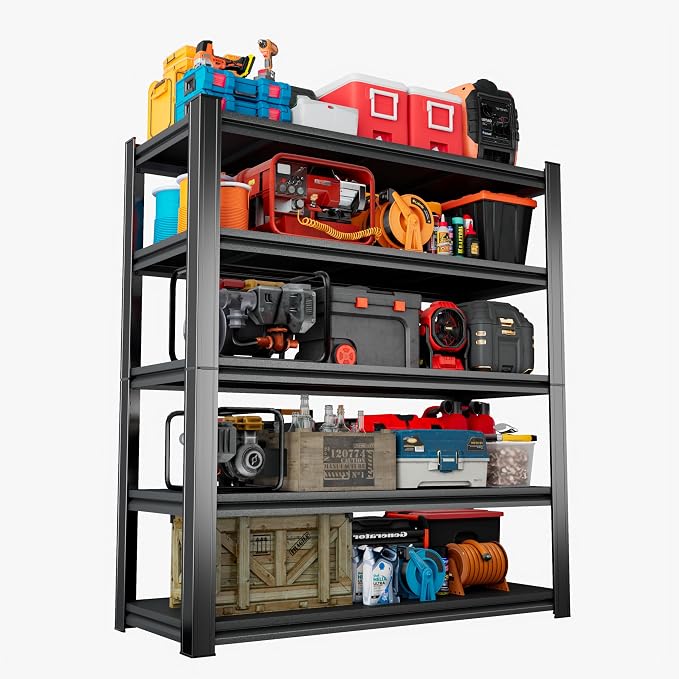 Heavy Duty 5-Tier Shelving Unit 2500LBS Capacity by HYMNXEMO