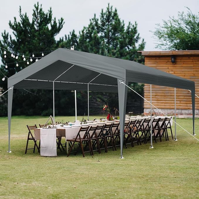 VINGLI 12 x 20 ft Outdoor Portable Storage Shed, Heavy Duty Bike Tent - Image 8