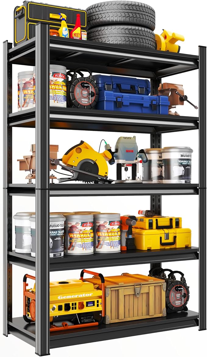 Metal Garage Shelving Unit, Heavy Duty 5-Tier Adjustable Storage Rack, Steel by Notmise