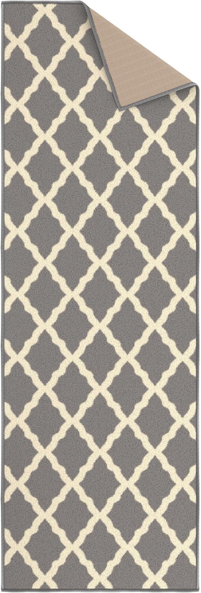 Ottomanson Hallway Runner Rug 20" x 59" Non Slip Trellis Area Rugs Easy to - Image 7