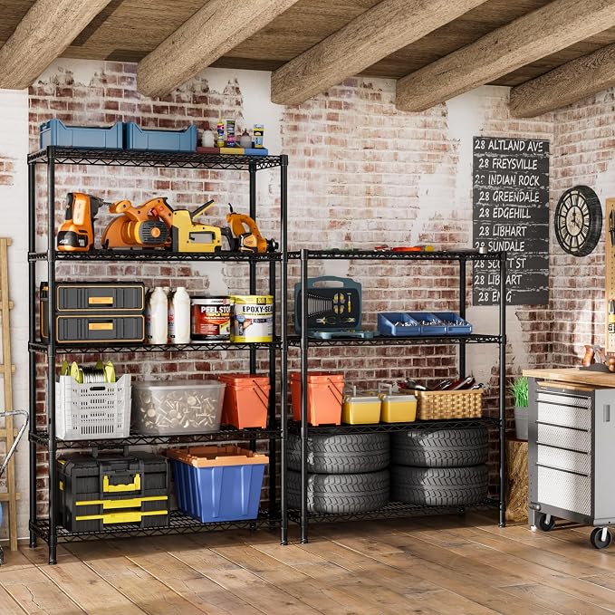 SINGAYE 5 Garage Heavy Duty Shelving Unit Kitchen Pantry Close Home Organizers - Image 8