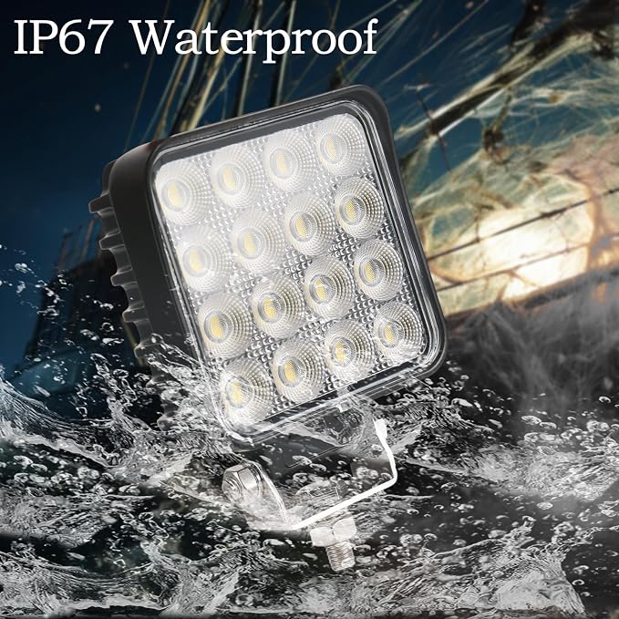 4.3" 12V LED Flood Lights 46W, 24 Volt Work Lights - Image 4