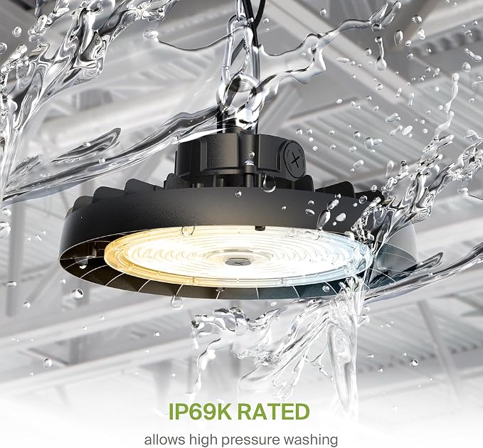 ASD LED High Bay UFO Light Fixture, Commercial Shop Lighting | 3CCT, IP69K - Image 6