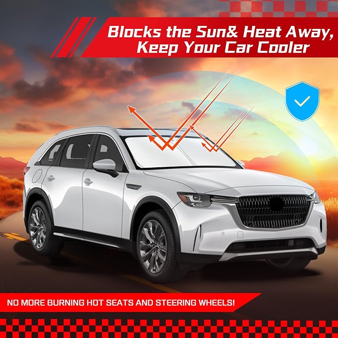 ARISMOTOR Windshield Sun Shade for Mazda CX-90 CX90 PHEV 2024-2025 2026 - Image 7