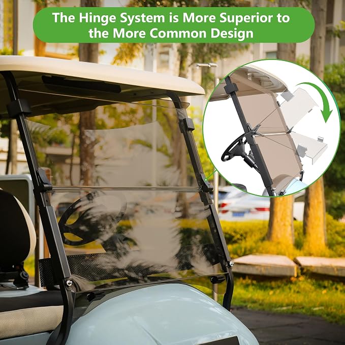 10L0L Golf Cart Windshield for Club Car Precedent 2004-Up, 2017-Up Onward - Image 3