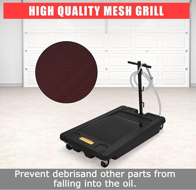 ‌17 Gal Electric Oil Drain Pan, Low Profile Mobile Oil Changing Pan - Image 5