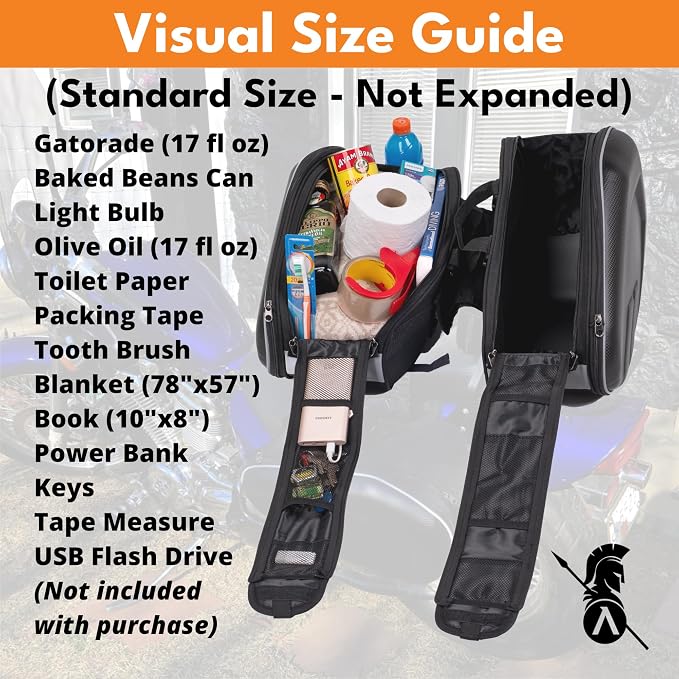 Motorcycle Saddlebags, 36L-58L Expandable Capacity, Motorcycle Panniers - Image 4