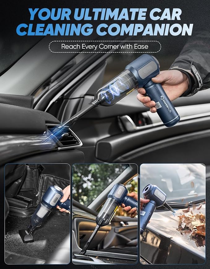 Mini Vacuum Cleaner, Cordless Car Vacuum, 17500PA High Suction, 3 in 1 Handheld - Image 5