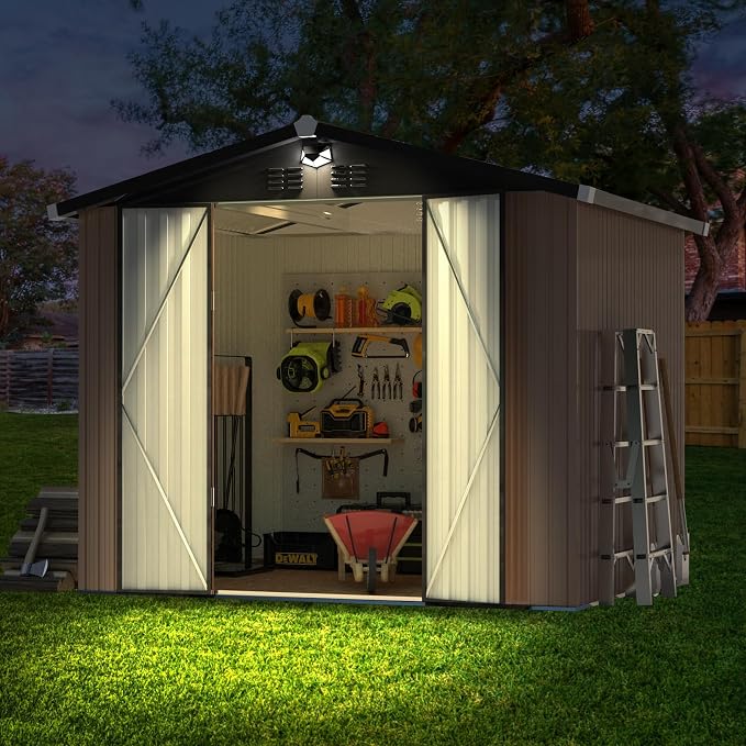 Metal Storage Shed, Outdoor Storage Building 8x6, Large Backyard Shed - Image 9