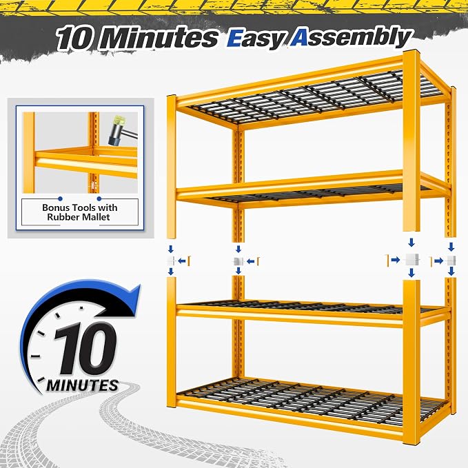 REIBII 40" W Garage Shelving Heavy Duty Metal Shelving 2200LBS Storage Shelves - Image 9