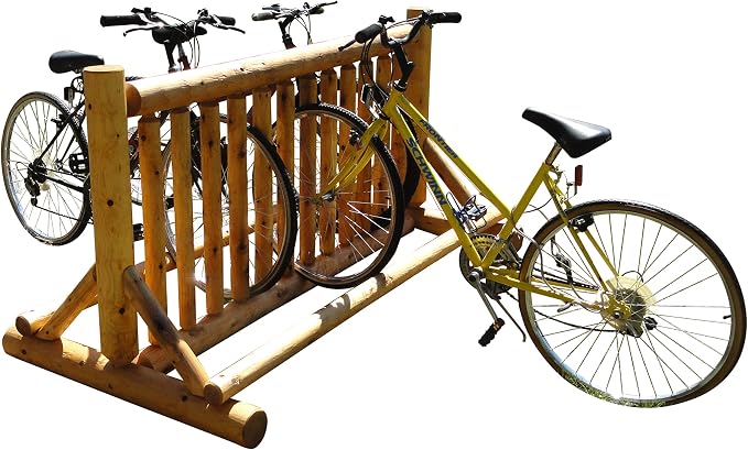 13-Place Bike Log Rack, Outdoor Bike Stand, Freestanding Commercial Bicycle - Image 6