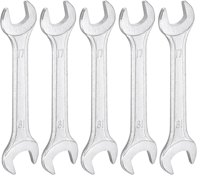 HARFINGTON 5pcs Double Open End Wrench 17mm x 19mm Metric 15 Degree Offset by HARFINGTON
