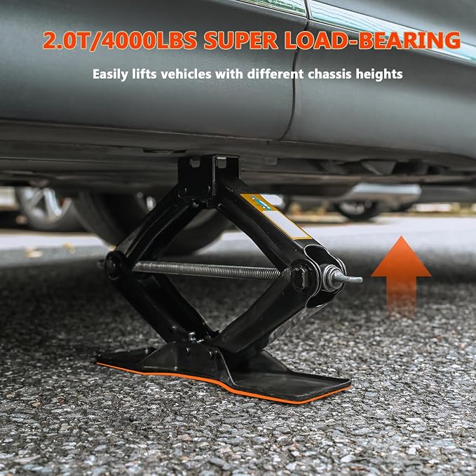 Car Jack Kit Scissor Jack for Car-2Ton, Portable Jack Tire Change Kit Deal for - Image 2
