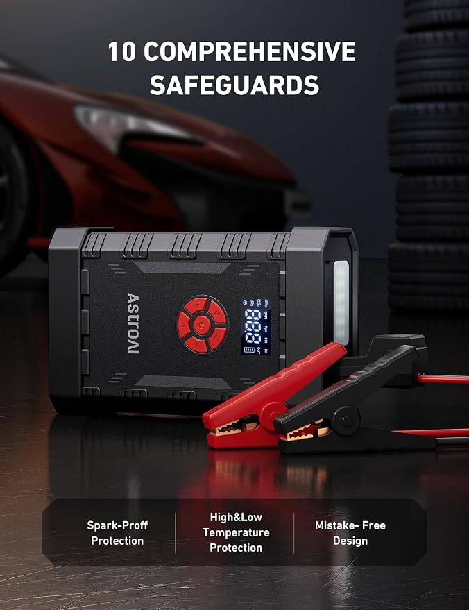AstroAI A30 Jump Starter with Air Compressor, 4000A & 150PSI Portable Car - Image 8