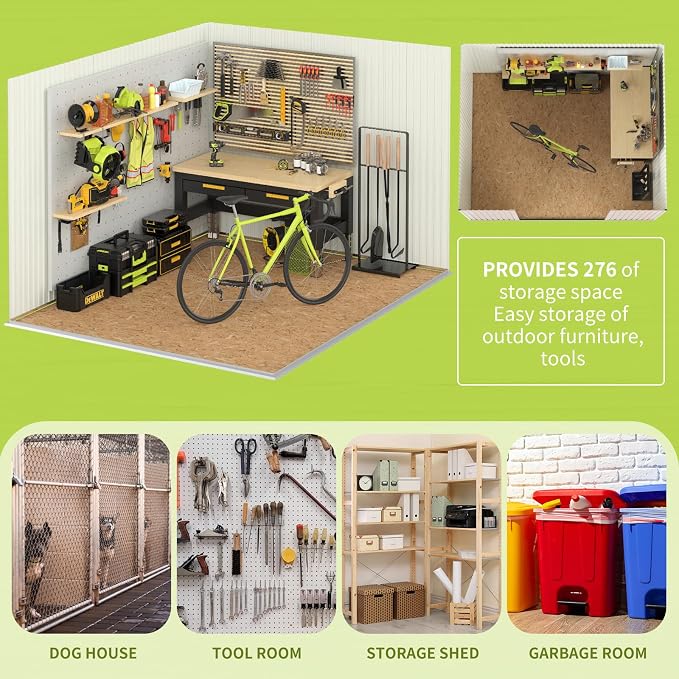 Metal Storage Shed, Outdoor Storage Building 10x8, Large Backyard Shed - Image 6