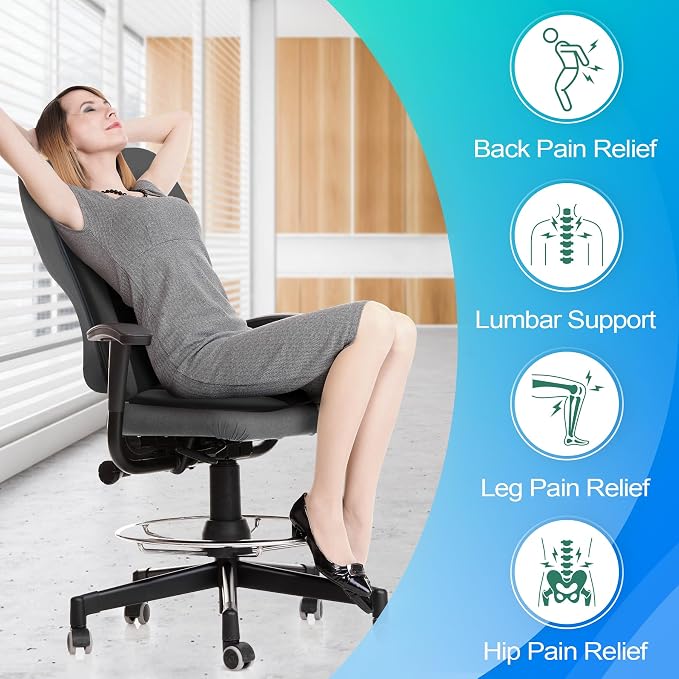 MYFAMIREA Car Seat Cushion and Lumbar Support Pillow 1.2'' Thick Memory Foam - Image 5