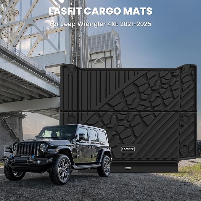 LASFIT Trunk Mat for Jeep Wrangler Unlimited 4XE 2021-2024 2025 4 Door - Image 2