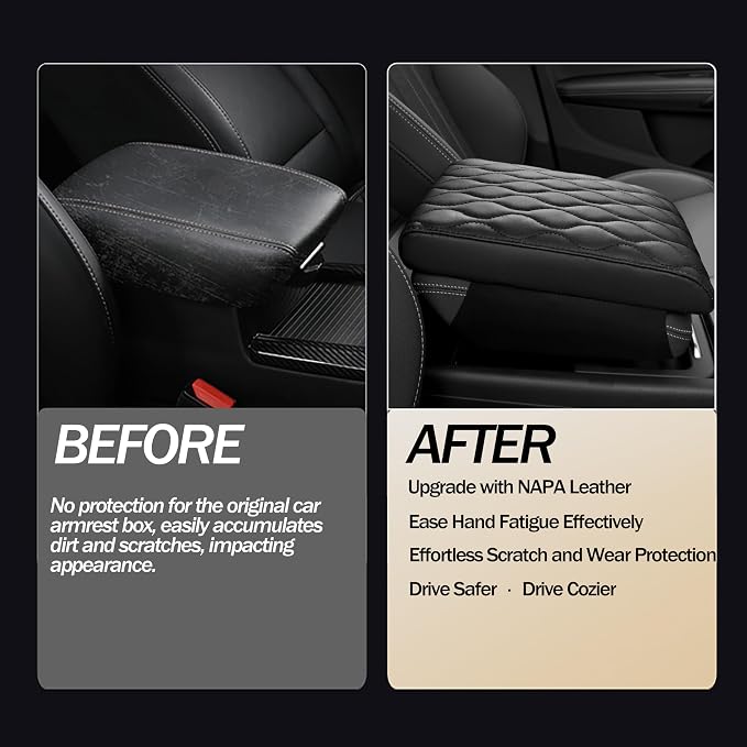 Car Center Console Cover pad PU Leather, Vehicle Arm Rest Cushion Protector - Image 7