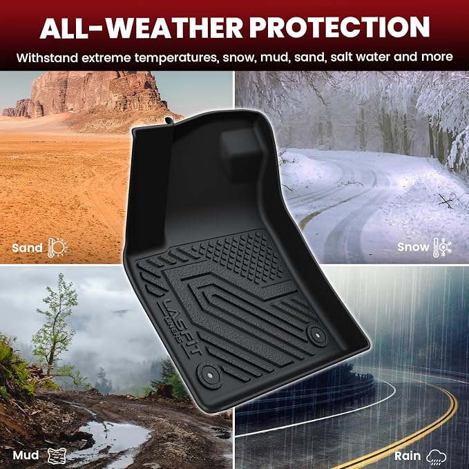 LASFIT Floor & Cargo Mats Fits for VW Atlas Cross Sport 2020-2025, All Weather - Image 7