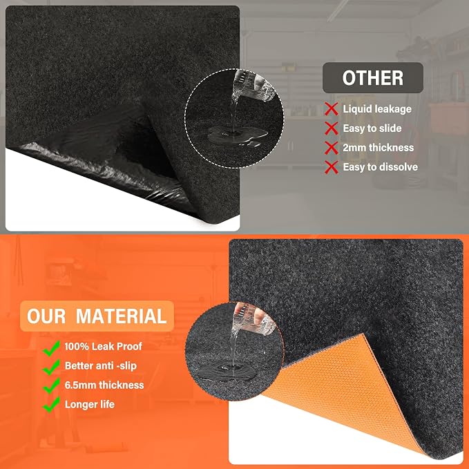 60" x 72" Heavy Duty Oil Spill Mat, Garage Floor Mat - Image 5