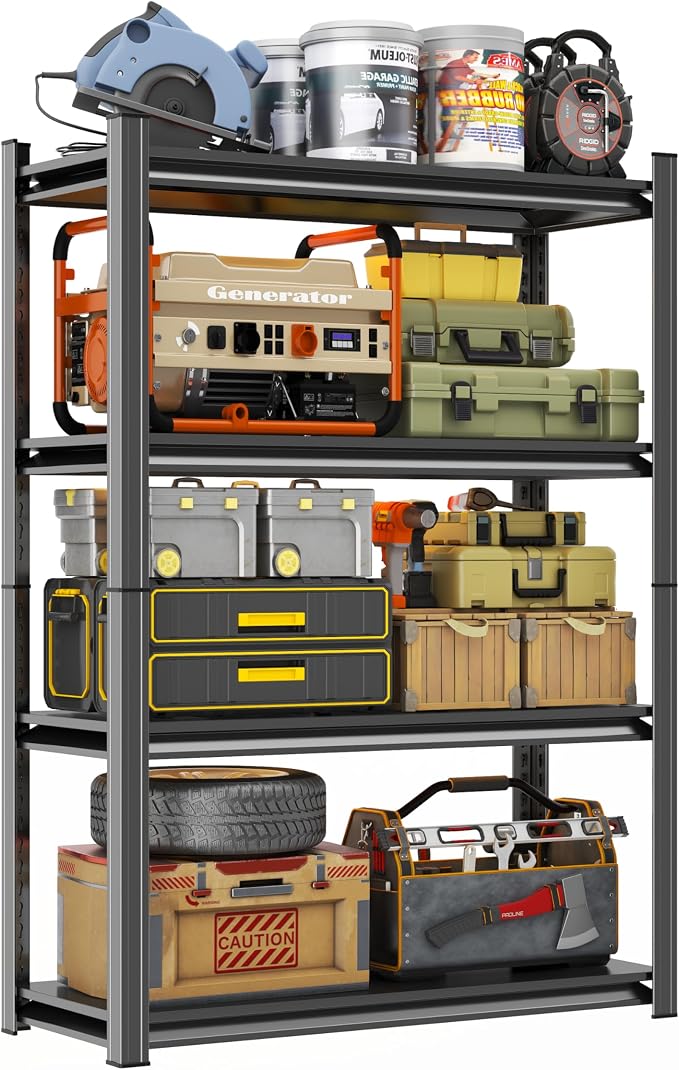 Metal Garage Shelving Unit, Heavy Duty Adjustable Storage Rack, Steel Shelving by Notmise