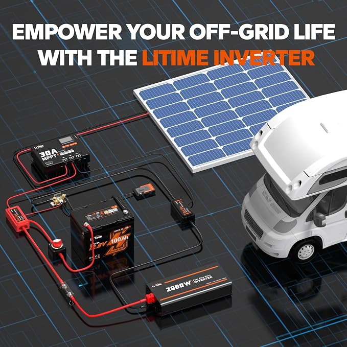 LiTime 1000W Pure Sine Wave Inverter 12V DC to 120V AC Converter - Image 6