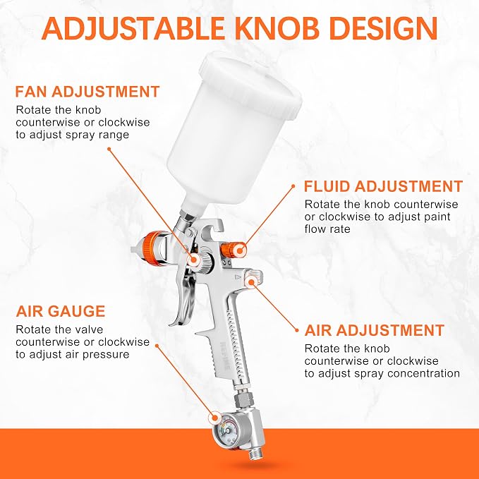 REFINE Spray Gun Kit, Auto Paint Gun - Image 6