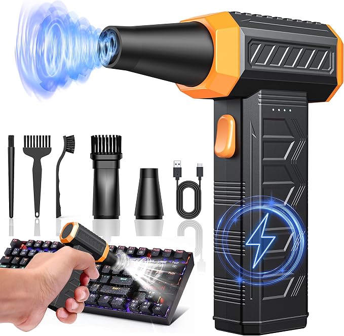 Electric Air Duster, 0000 RPM Compressed Air Duster & Blower, 7600mAh by COMOBELIEF