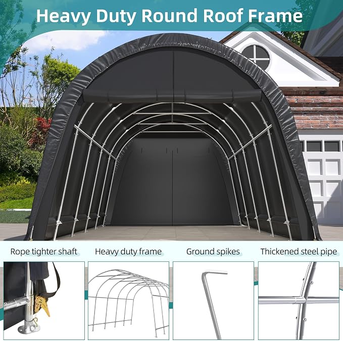 EROMMY Carport 13 x 20 FT Heavy Duty, Portable Garage - Image 6