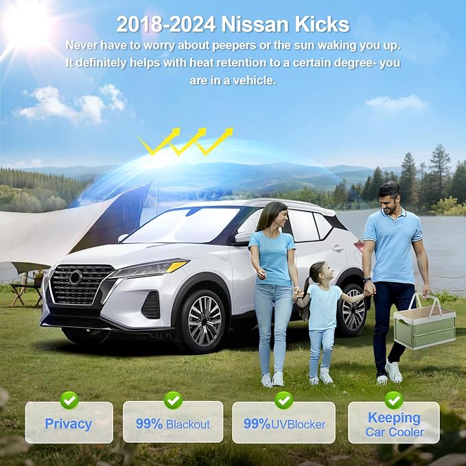 6pcs Car Window Shades for Nissan Kicks 2018-2024 Accessories, Windshield Side - Image 2
