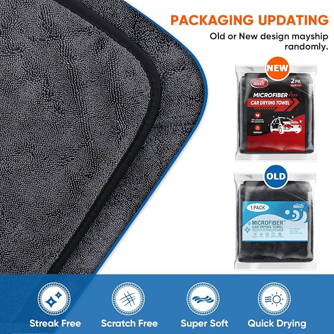 HOMEXCEL Car Drying Towel, 1200GSM Ultra Absorbent Car Cleaning Cloth, - Image 6