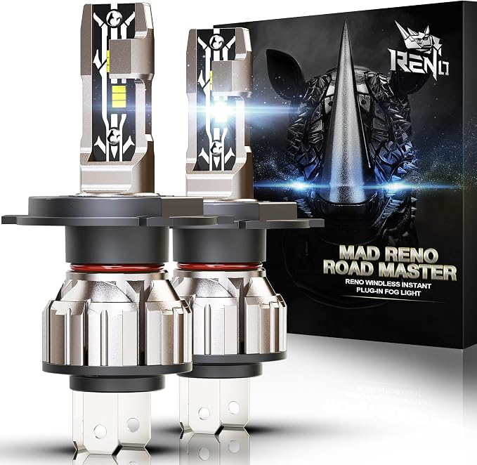 RENO H4 Bulb, H4 9003 Fog Lights Bulb, 9003 H4 Light Bulbs Fanless In Line HB2 by RENO