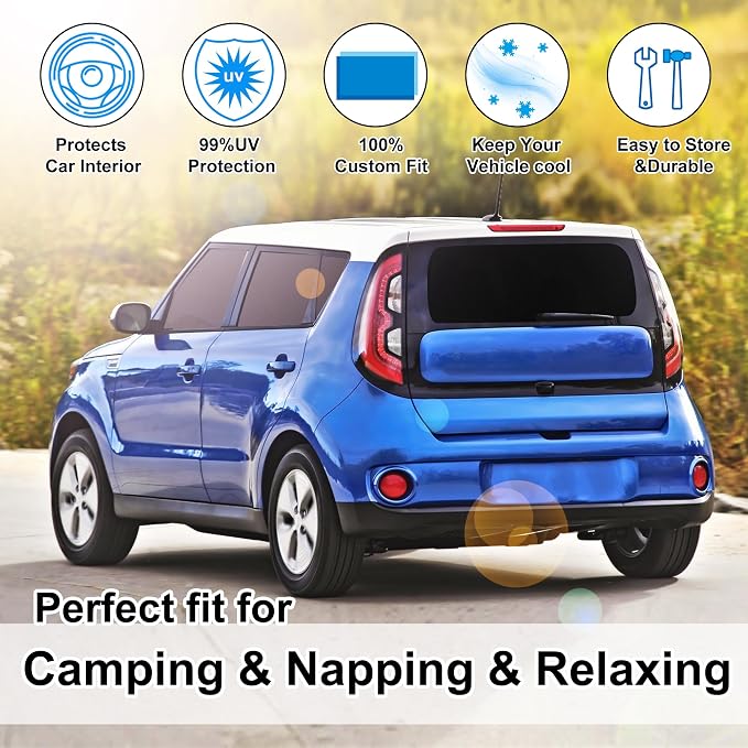 TINGLU Window Shades for Kia Soul 2014-2019 Accessorie Car Side Full Windows - Image 6