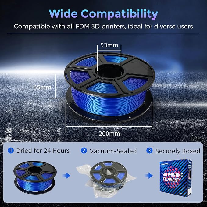 FLASHFORGE PLA Filament 1.75mm +/- 0.02mm Skydiver Blue, Color Changeable 3D - Image 7