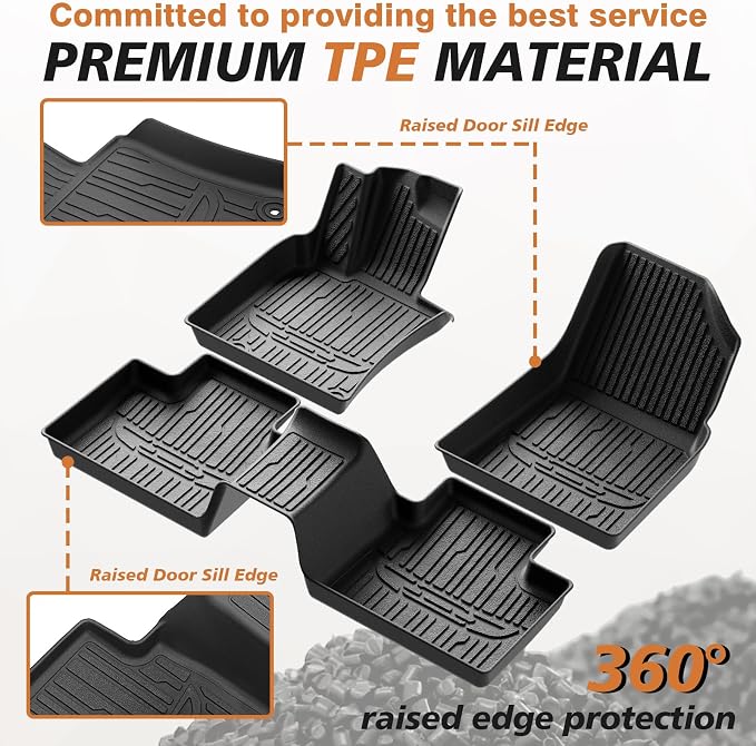 TripleAliners Floor Mats & Trunk Mat All Weather Liners Compatible - Image 3