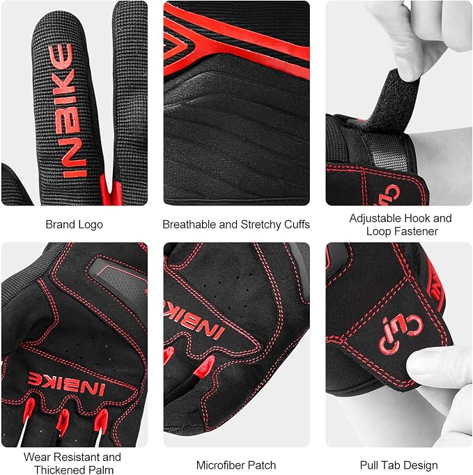 INBIKE Breathable Mesh Motorcycle Gloves Touchscreen - Image 5