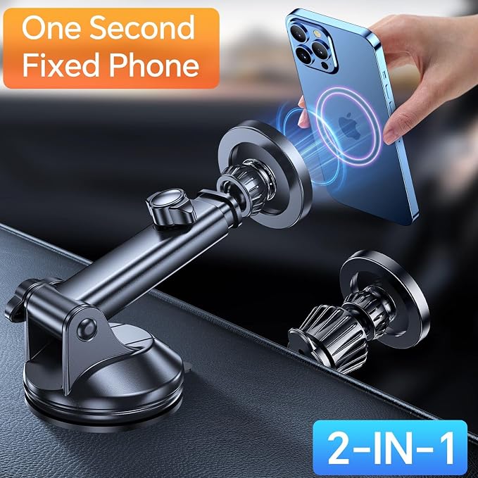 for MagSafe Car Mount【 Windshield + Vent + Dash 】 Magnetic Phone Holder - Image 4