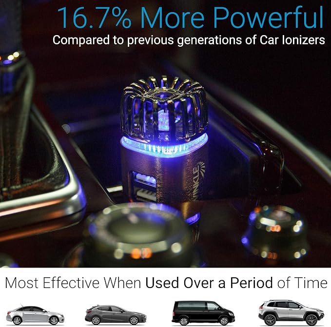 Car Air Purifier Ionizer - 12V Plug-in Ionic Anti-Microbial Car Deodorizer - - Image 5