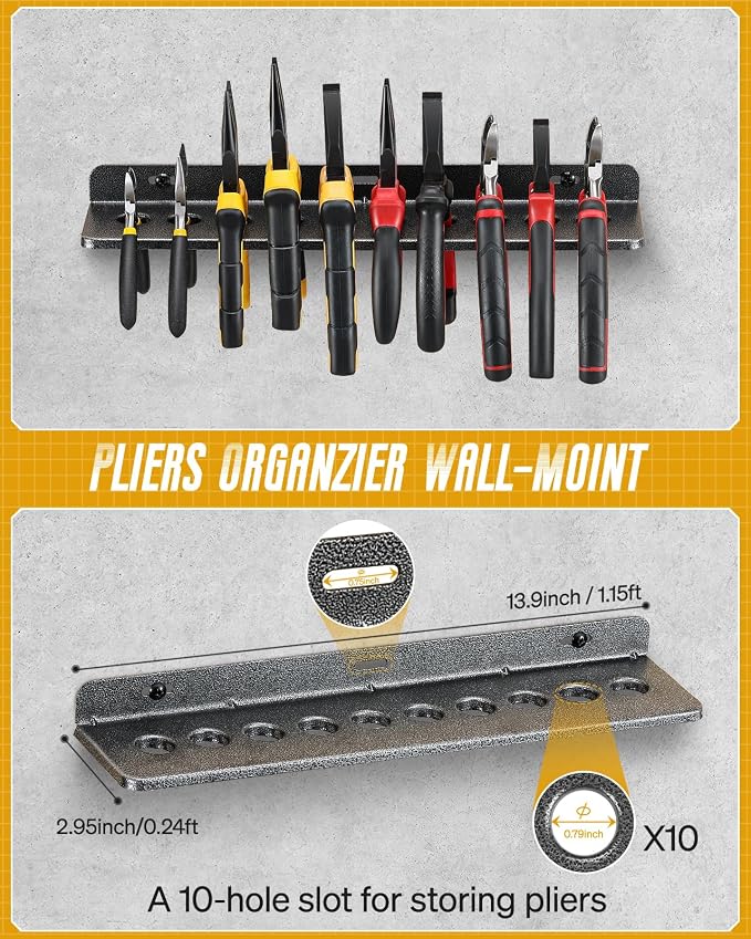 Wall Mount Screwdriver Organizer, Pliers Holder, Hammer Rack - Image 3