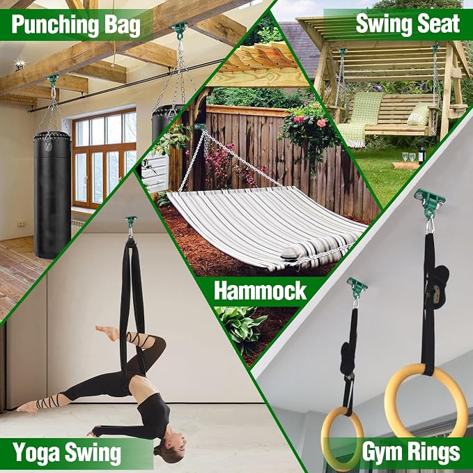 BETOOLL Swing Hangers with Bearing, Heavy Duty Porch Swing Hanging Kit - Image 6