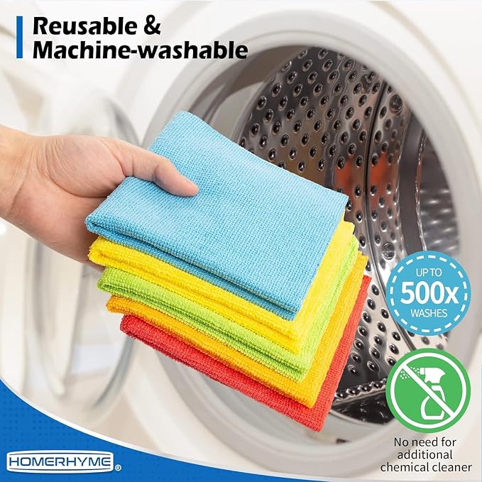 HOMERHYME Microfiber Towels for Cars, 24 Pack Microfiber Cleaning Cloths - Image 8