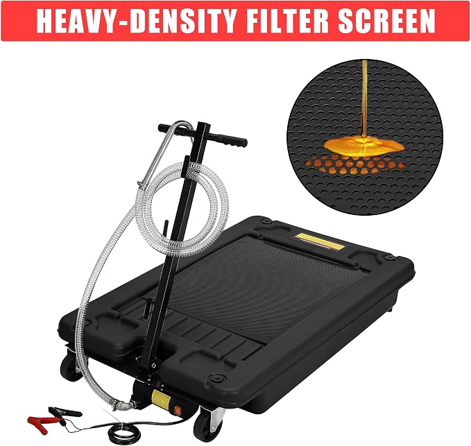 ‌17 Gal Electric Oil Drain Pan, Low Profile Mobile Oil Changing Pan - Image 8